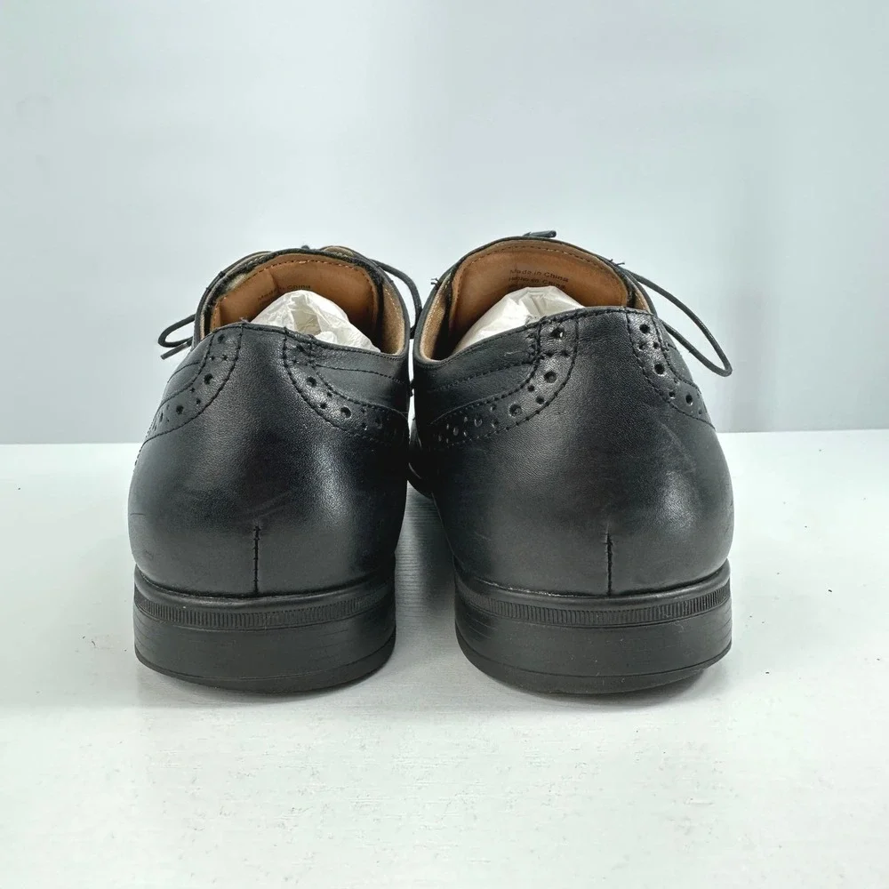 Black leather wingtip oxford‎ mens shoes 10 Aldo business work old money classic
